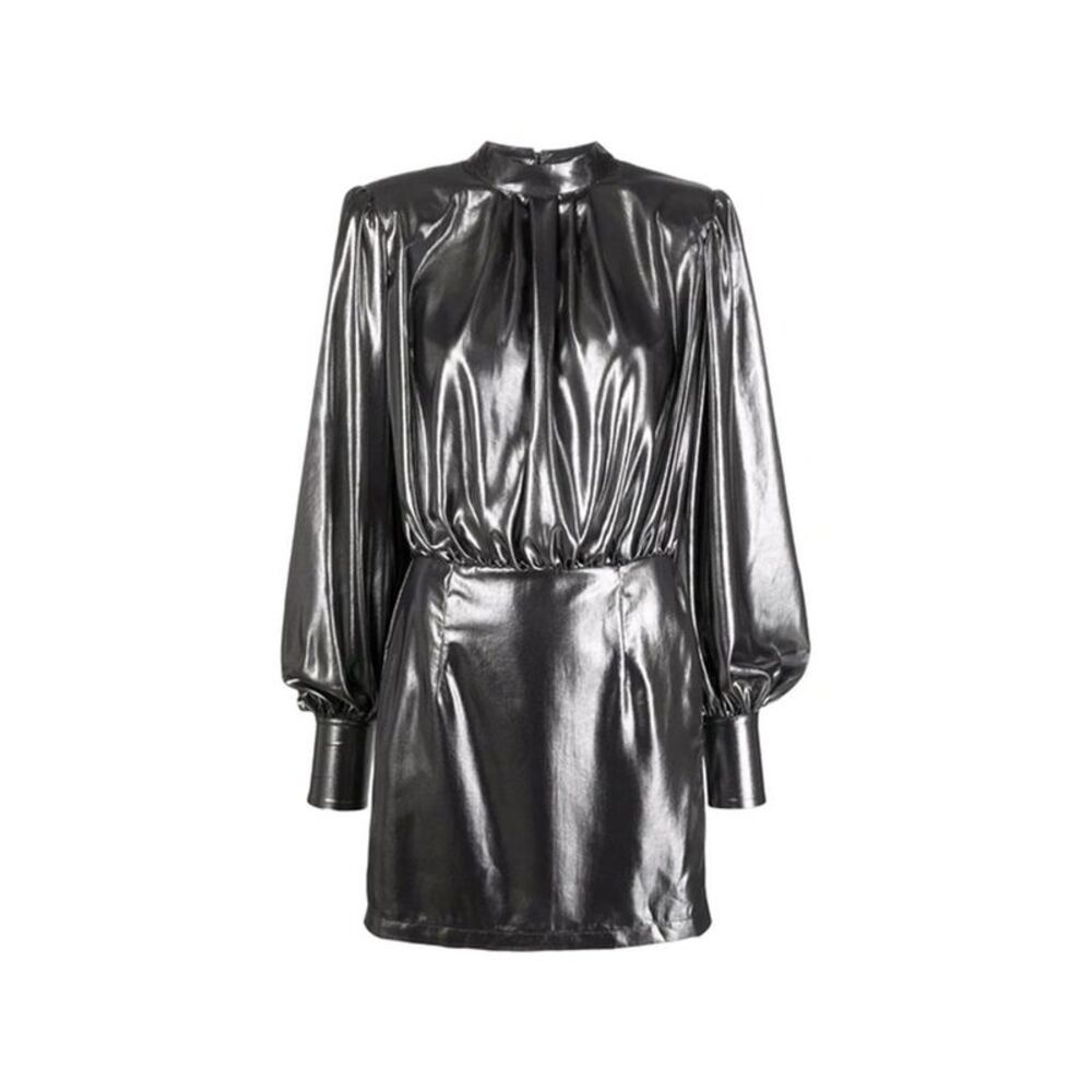 BLANCA VITA Silver Polyester Cocktail Women's Dress